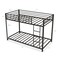 Twin Over Twin Metal Bunk Bed, Low Profile, Safe, No Box-Spring